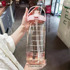 64oz Inspirational Water Bottle with Straw for Home Office Fitness