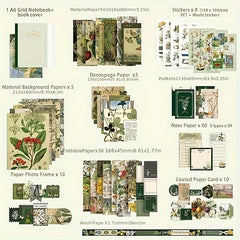 Scrapbooking Supplies Kit Retro Plant Fantasy Style DIY 15.24x10.16 cm