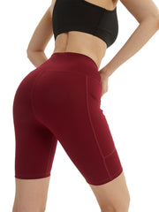 High Waisted Side Pockets Sports Shorts Yoga & Biker Shorts