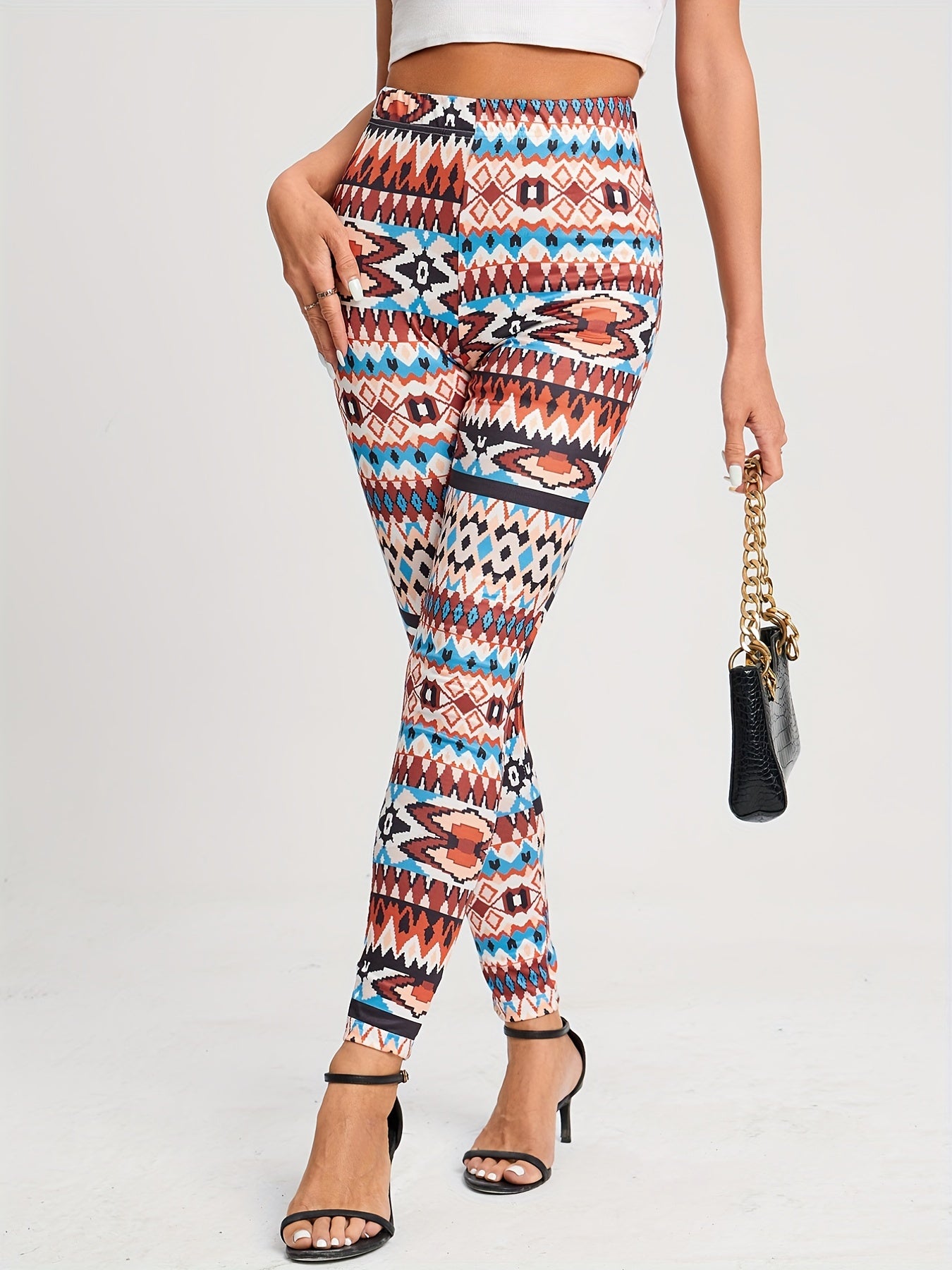 Boho High Waist Leggings Slim Fit Workout Leggings