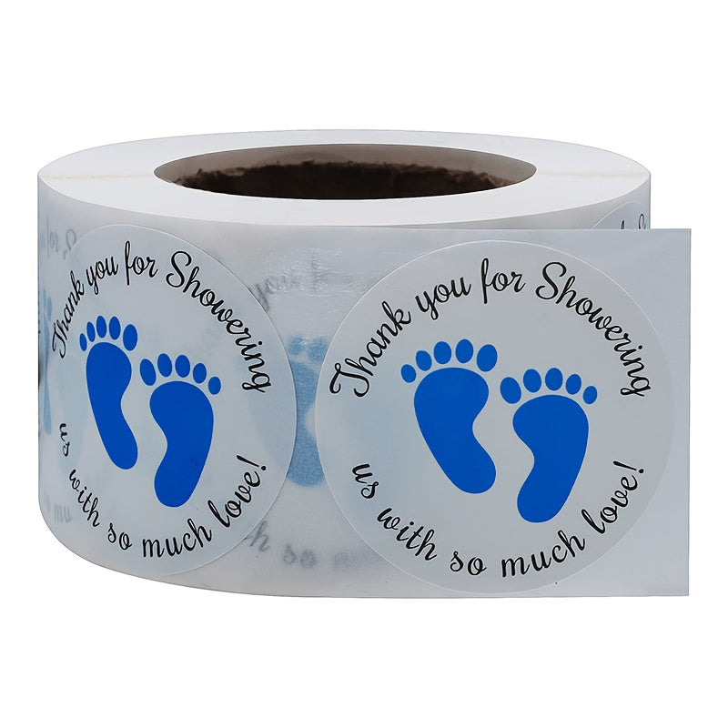 500pcs 38mm Round Foot Thank You Self Adhesive Label Roll