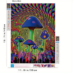Mushroom Diamond Painting Kit Psychedelic Art Decoration Adults Holiday Gift