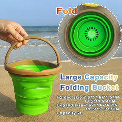 LASIVE Folding Beach Bucket Collapsible PP Barrel for Kids