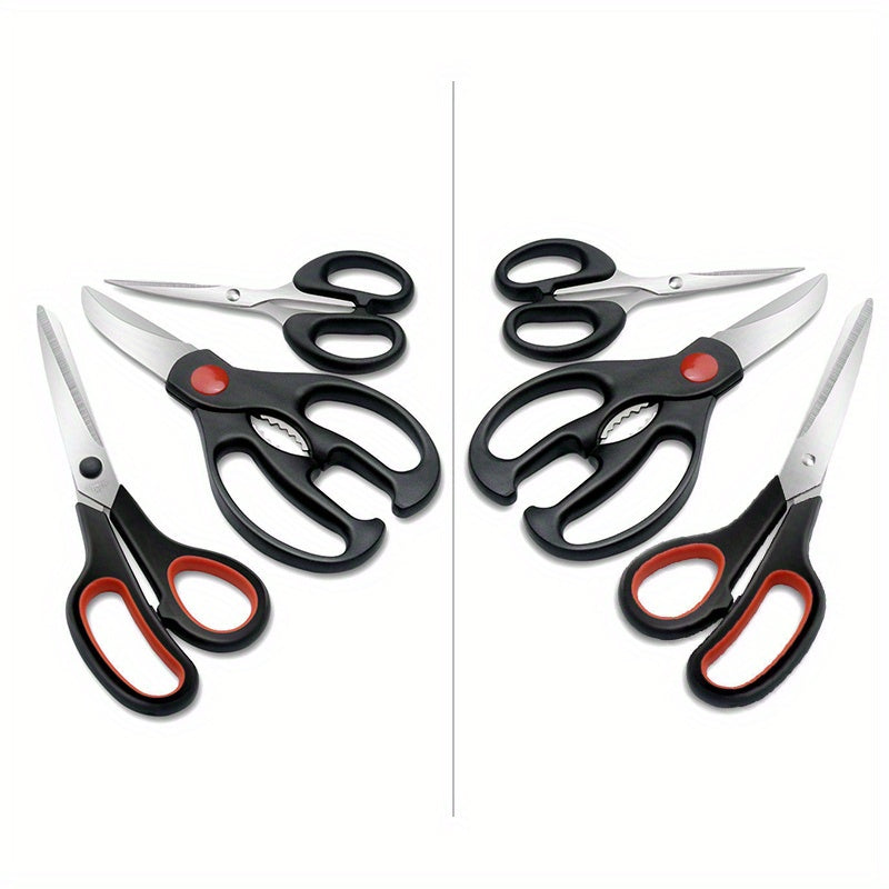 3-Pack Stainless Steel Multifunctional Scissors for Chicken Bones and Food