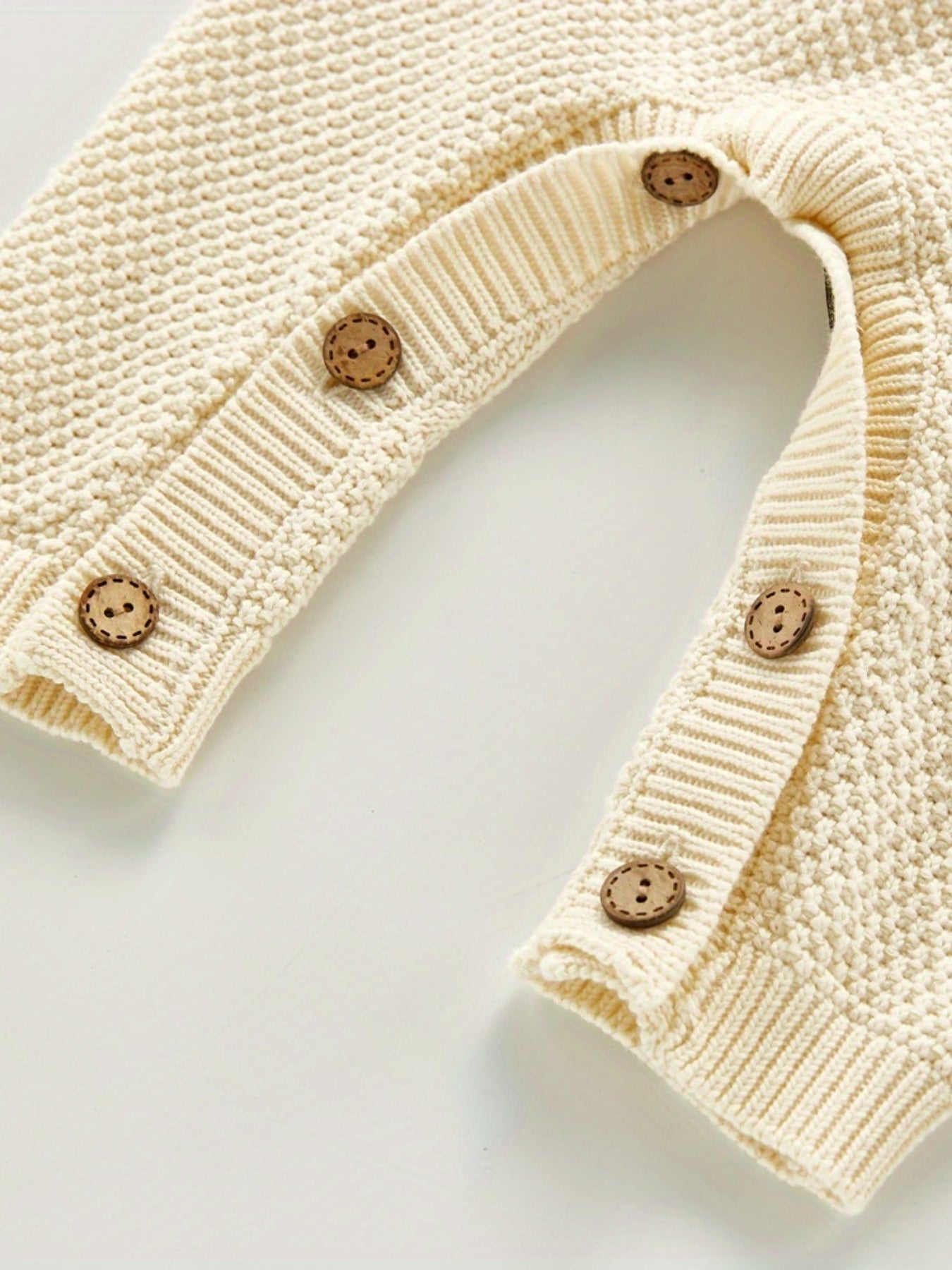 Baby Knit Bodysuit Button Down Short Sleeve Sweater Romper