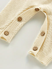 Baby Knit Bodysuit Button Down Short Sleeve Sweater Romper
