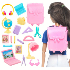 19pcs Mini School Study Tools Dollhouse Miniatures Doll Accessories DIY Toys