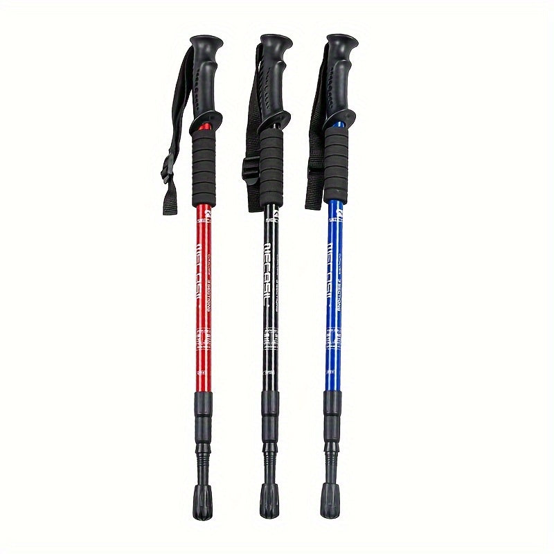 Outdoor Three-section Straight Handle Walking Stick