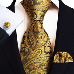 Paisley Waistband Men's Tie Pocket Square Set