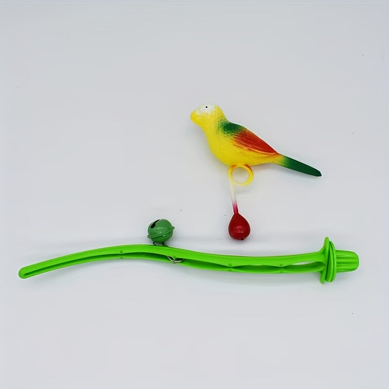 Parrot Toy Standing Pole Companionship Dummy Bird Bells Chewing Relaxing