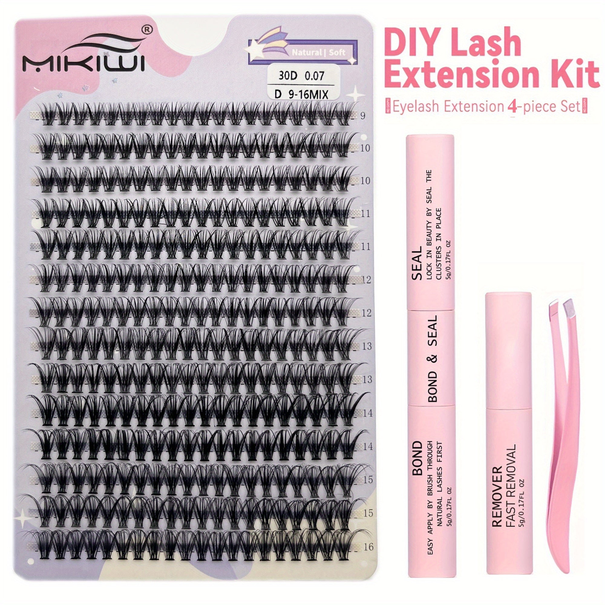 280pcs Soft Natural D Curling Individual Cluster Lashes for Eyelash Extensions