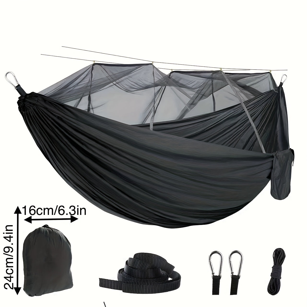 Portable Double Hammock Holds Up To 244.94KG