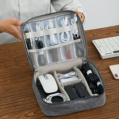 Large Capacity Cable Organizer Bag Lightweight Zipper Cosmetic Bag