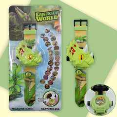 Dinosaur 3D Projector Watch Toy - 24 Patterns Creative Digital Wrist Watch