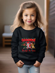 Dabbing Through The Snow Santa Sweatshirt Kids Christmas Halloween