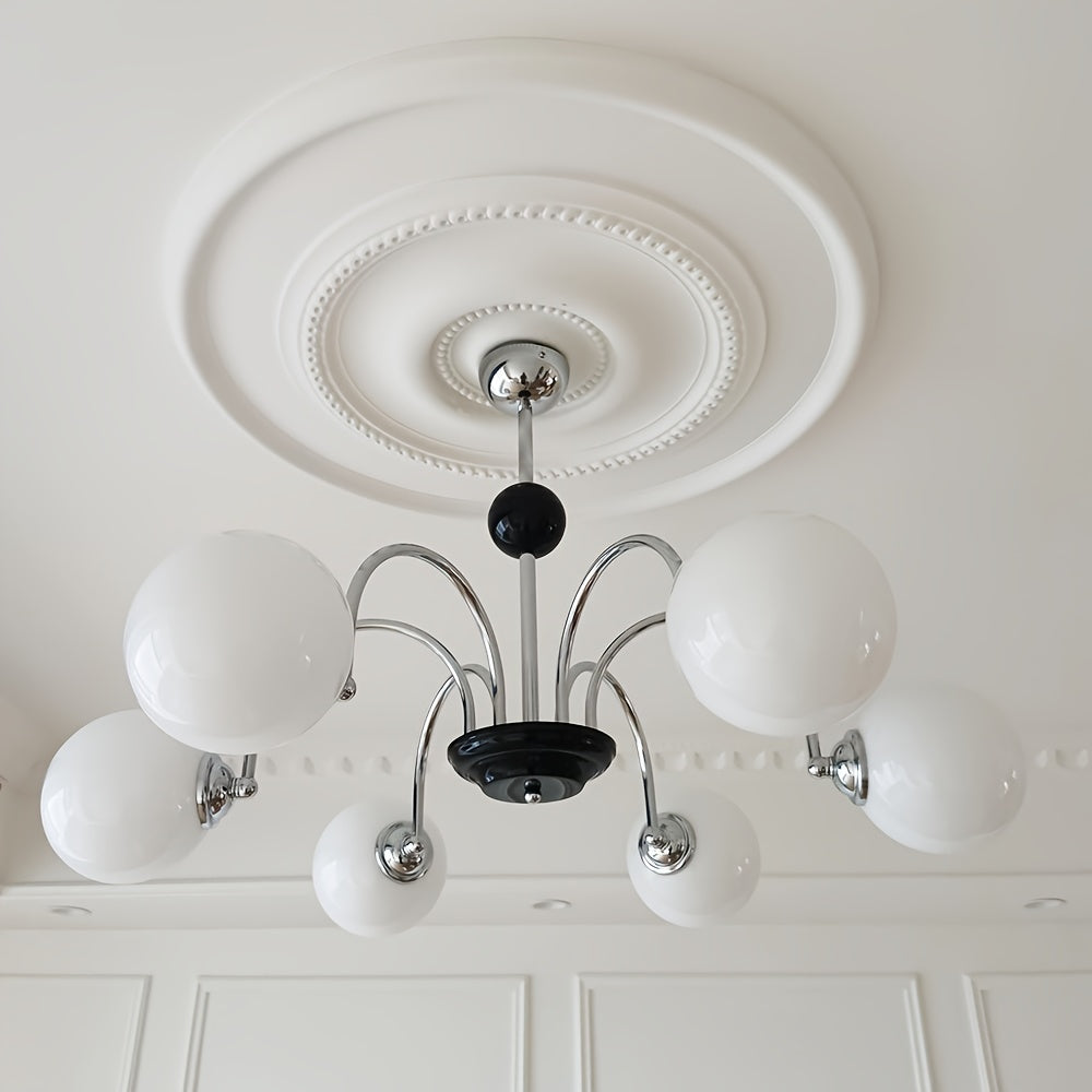 PU European Style Lamp Panel Ceiling Decoration Round Carved Lamp Holder