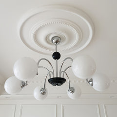 PU European Style Lamp Panel Ceiling Decoration Round Carved Lamp Holder