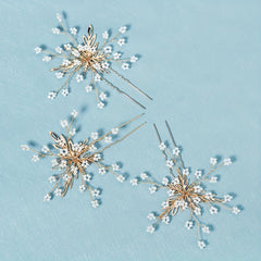 Snowflake Charm Hair Pin Vintage Bridal Wedding Accessory