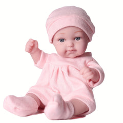 Newborn Baby Doll Soft Vinyl Pure Wool Outfit Bright Pink & Light G