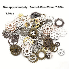 50g Steampunk Multicolor Mixed Mechanical Alloy Gear Pendant for DIY Jewelry
