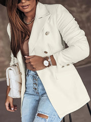 Casual Blazer Women's Plus Solid Button Long Sleeve...