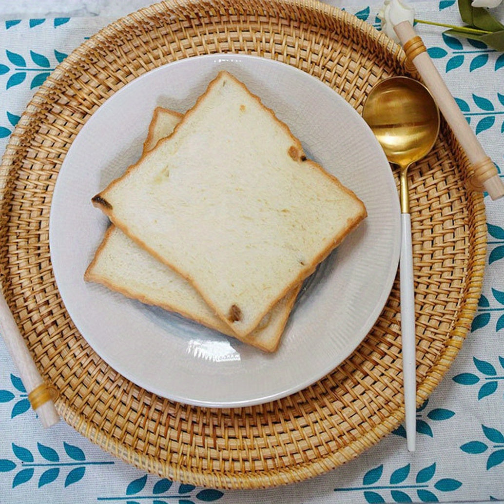Rustic Hand Woven Rattan Serving Tray with Handles
