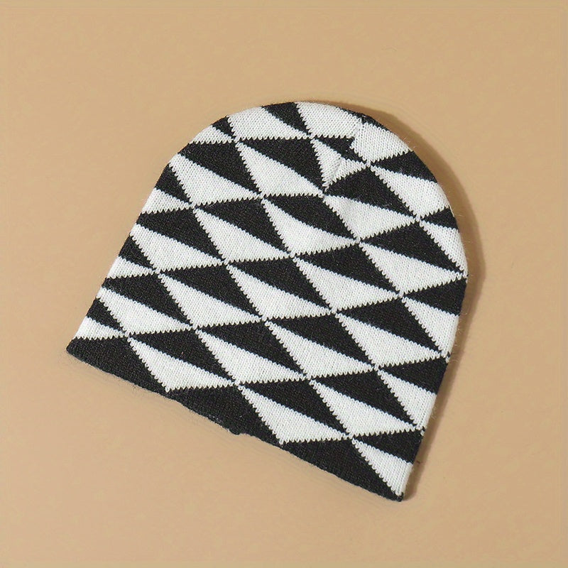 Men's Y2K Rhombus Woolen Knitted Hat