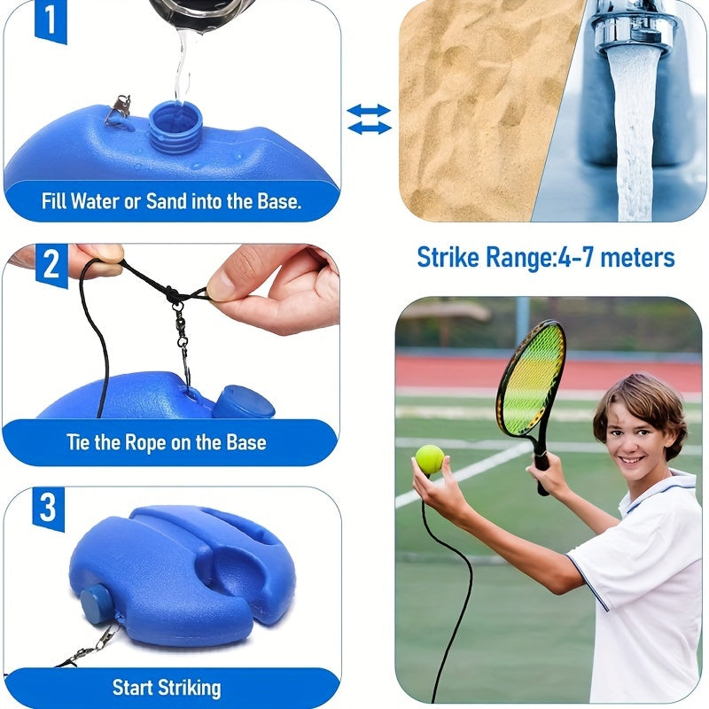 Tennis Base With Rope Single Tennis Training Device Rebounder