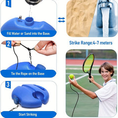 Tennis Base With Rope Single Tennis Training Device Rebounder