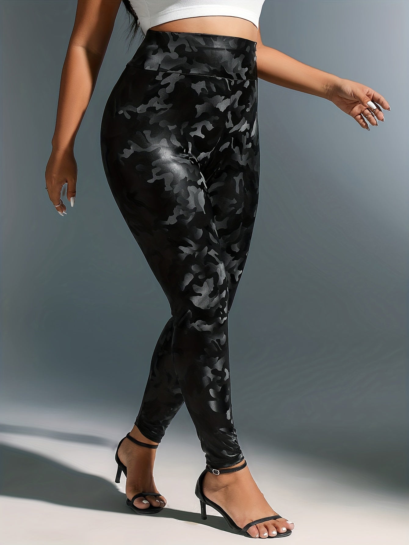 Ombre High Rise PU Leather Party Pants