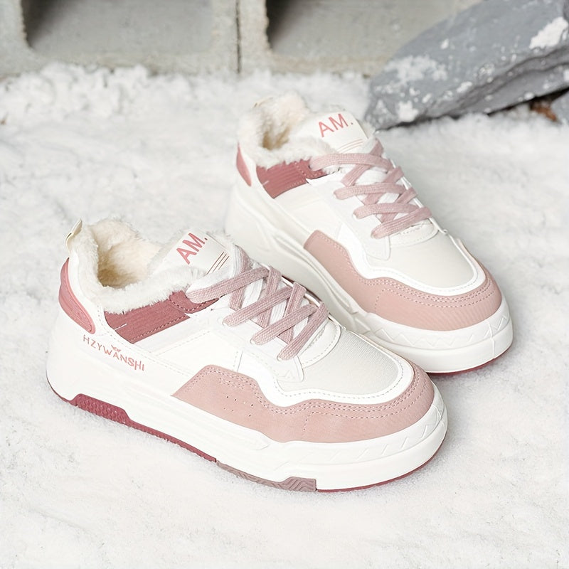 Women's Winter Lace-up Thermal Skate Shoes with Faux Fur Lining