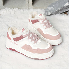 Women's Winter Lace-up Thermal Skate Shoes with Faux Fur Lining