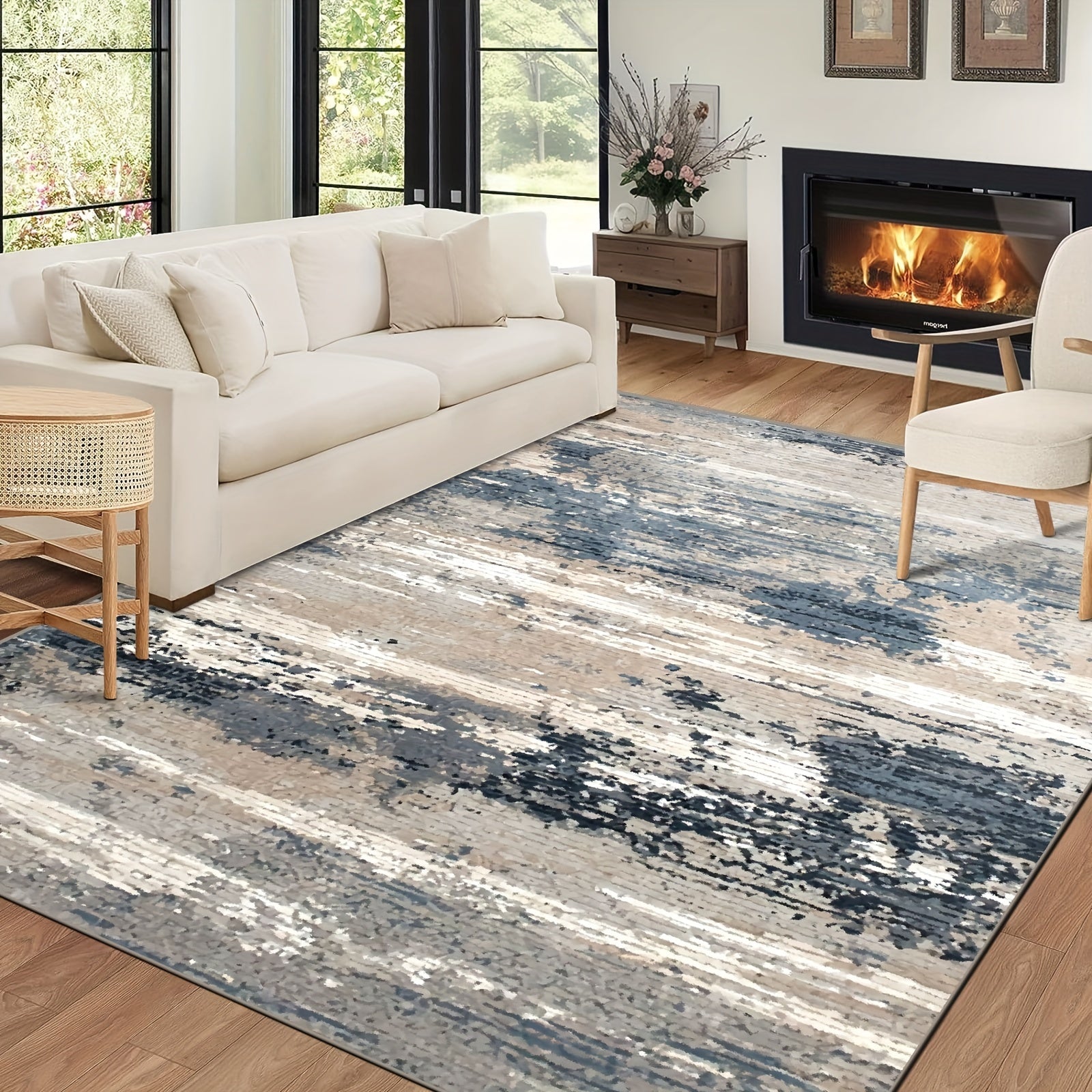 Splash Ink Style Thick Carpet, Faux Cashmere, 1.8kg/m2