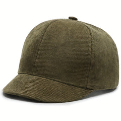 Short Brim Corduroy Baseball Cap Solid