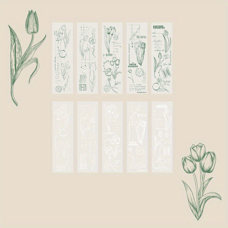 30pcs Paper Card Plants Flowers Washi DIY Decorative Non Adhesive Collage Backgr