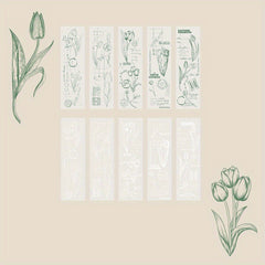 30pcs Paper Card Plants Flowers Washi DIY Decorative Non Adhesive Collage Backgr
