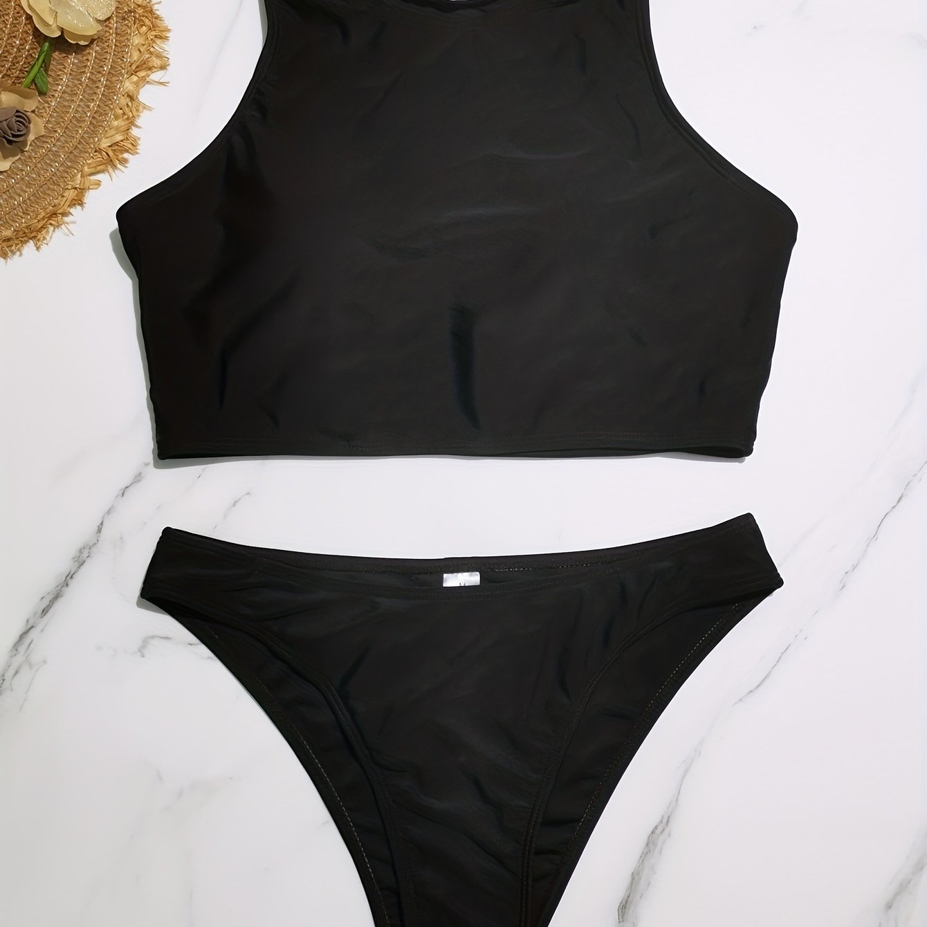 High Neck Racer Back Tankini Swimsuit