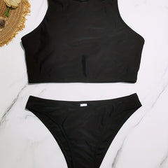 High Neck Racer Back Tankini Swimsuit