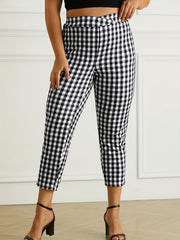 Plaid Print High Rise Crop Leggings