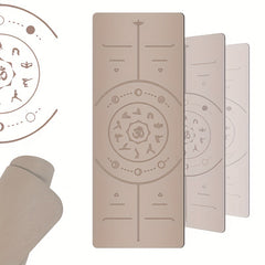 Non-Slip Rubber Yoga Mat with Position Guide Line 72.83x26.77in