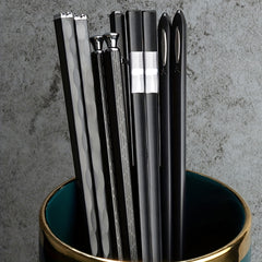 5 Pairs Alloy Chopsticks Reusable Non-slip Durable Kitchen Household Chopsticks