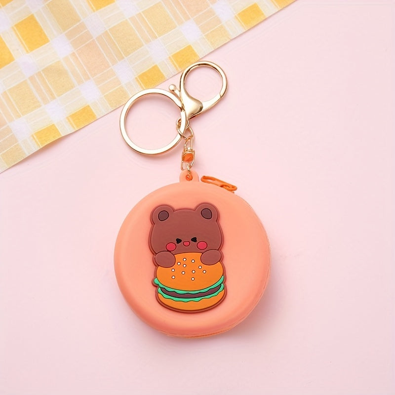 Cartoon Round Silicone Coin Purse Small Storage Bag
