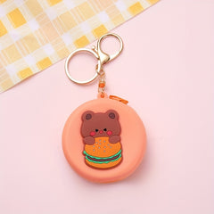 Cartoon Round Silicone Coin Purse Small Storage Bag