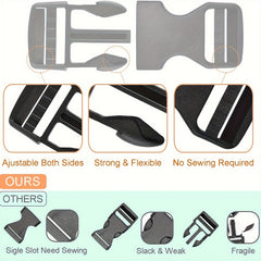 10pcs Double Adjustable Quick Release Buckles Heavy Duty Plastic Replacement