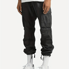 Men's Cargo Pants Drawstring Straight Fit