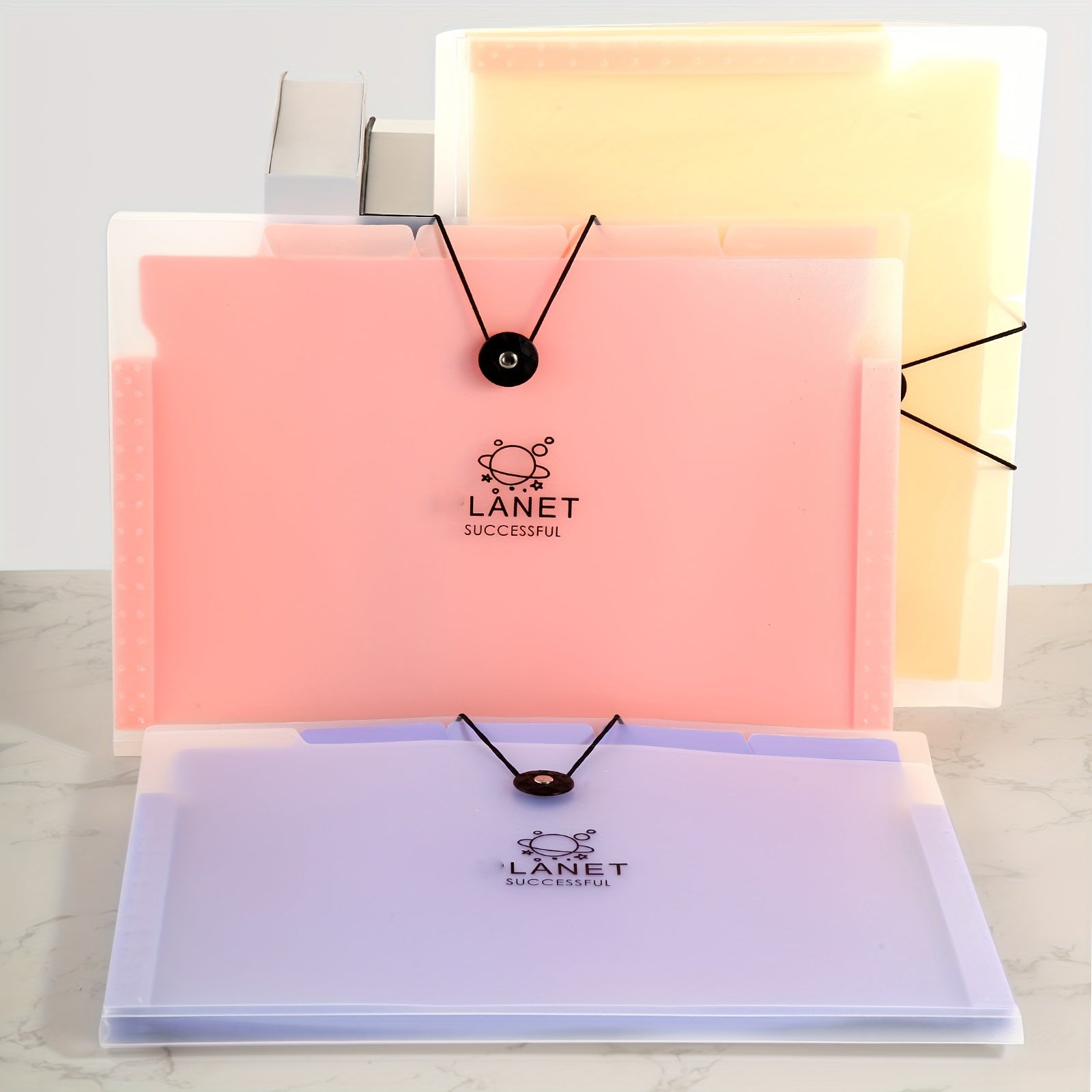 5-Pocket Expanding File Folders A4 Letter Document Candy Color Tabs