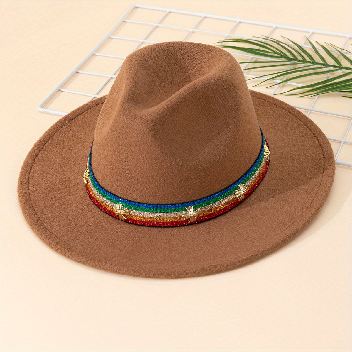 Vintage Rainbow Jazz Felt Hat