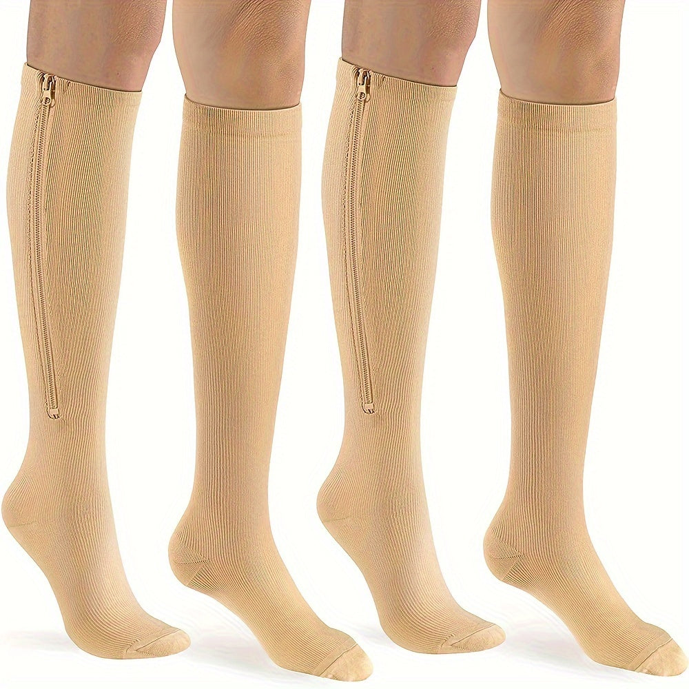 Men's Compression Zip Sport Socks - Set of 2