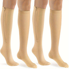 Men's Compression Zip Sport Socks - Set of 2