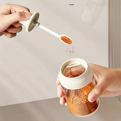 Clean & Hygienic Seasoning Bottle with Spoon Lid Salt Jar Set